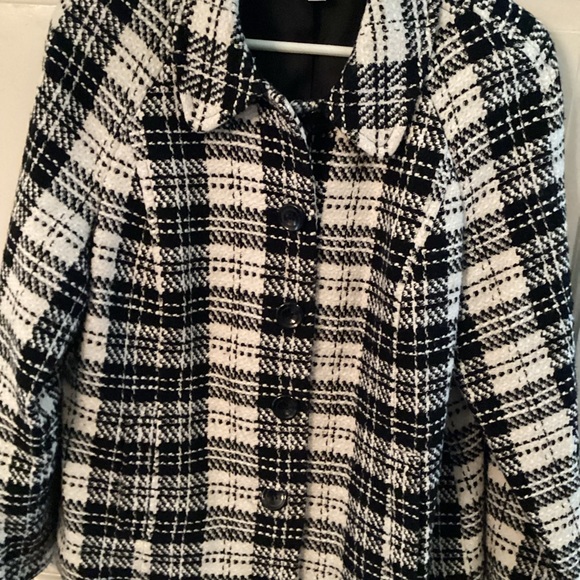 Women’s Black/White Tweed Blazer Pre-Owned Size 14 - Picture 2 of 5